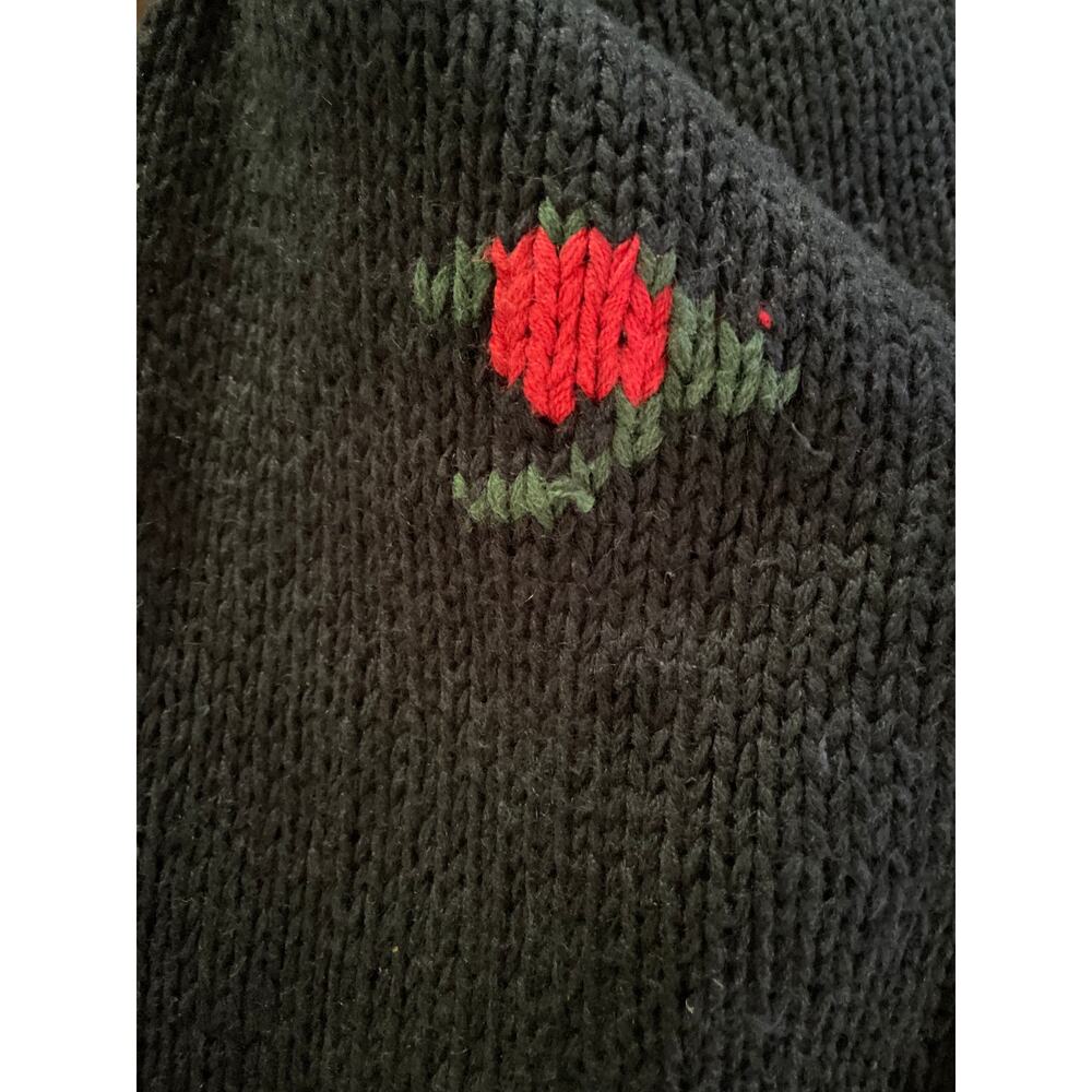Jones New York Exclusive Hand knit 90s Floral Cotton Blend Cardigan M - Picture 9 of 9